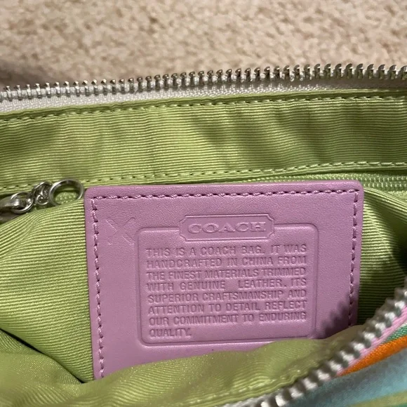 Coach Hampton Multicolor stripe handbag - Picture 4 of 4